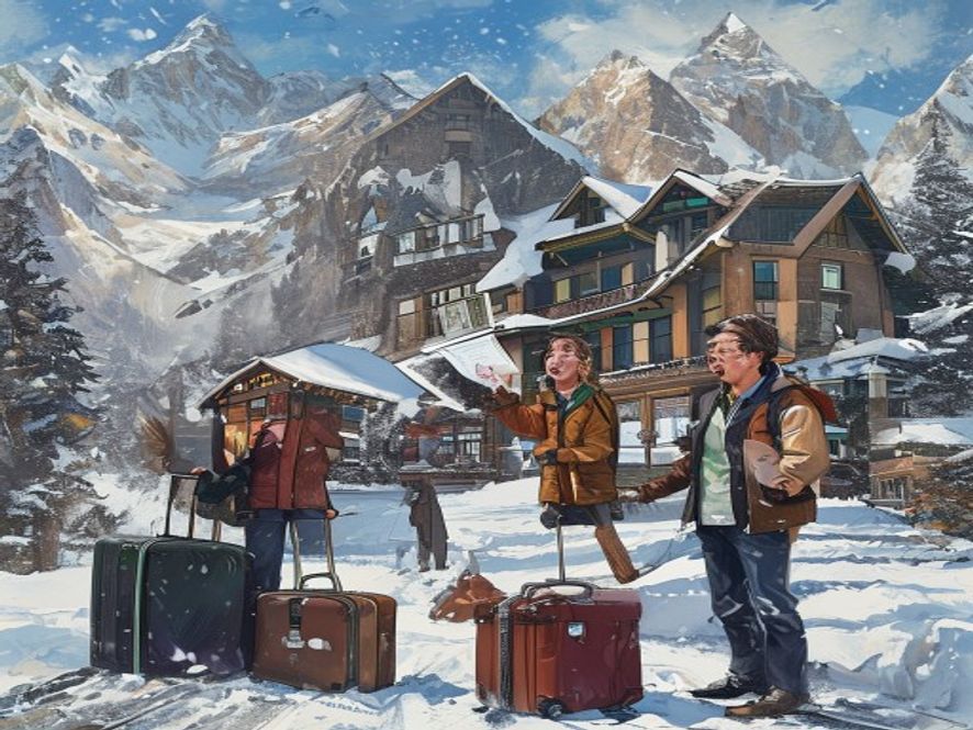 Confused tourists stranded outside Alpine hotel after luxury holiday scam