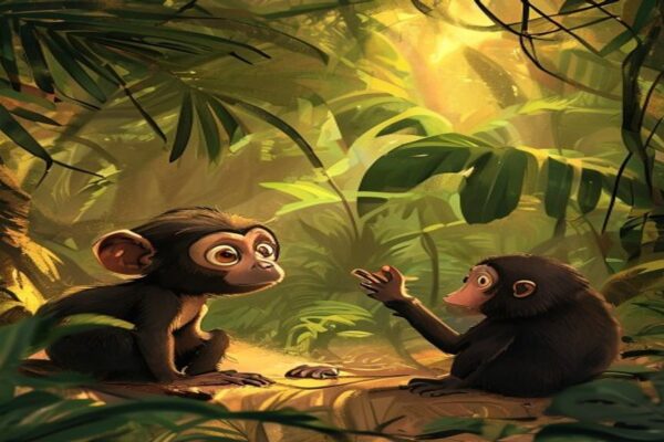 Capuchin monkey mother abandoning infant on forest floor during drought