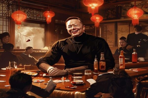 A smug billionaire at an upscale sushi bar in the Elon Musk sushi restaurant saga