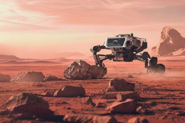 NASA rover examining a mysterious Mars structure found on the red planet surface