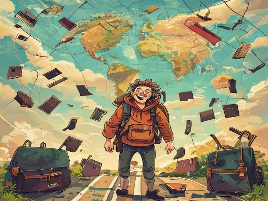 A backpacker at a crossroads after deciding to quit job to travel the world