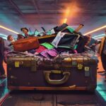 Destroyed suitcase on baggage carousel, airlines ruining luggage in spectacular fashion
